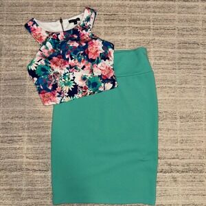 Excellent Condtion LuLaRoe Cassie Teal Pencil Skirt